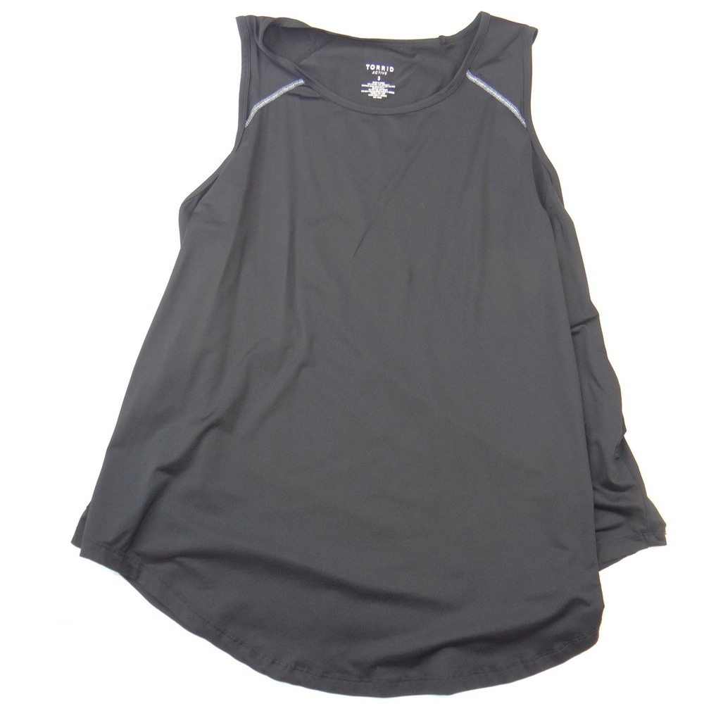 Torrid Active Womens Plus Size 3 Black Sleeveless Crew Neck‎ Workout Tank Top